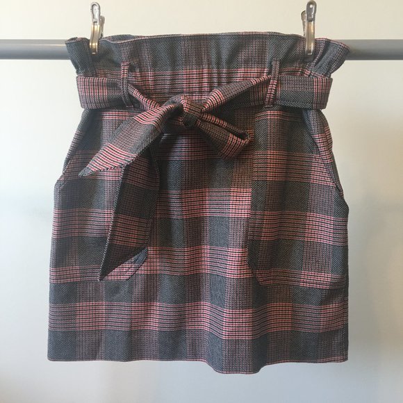 Zara Dresses & Skirts - Zara trf Plaid Paperbag Skirt